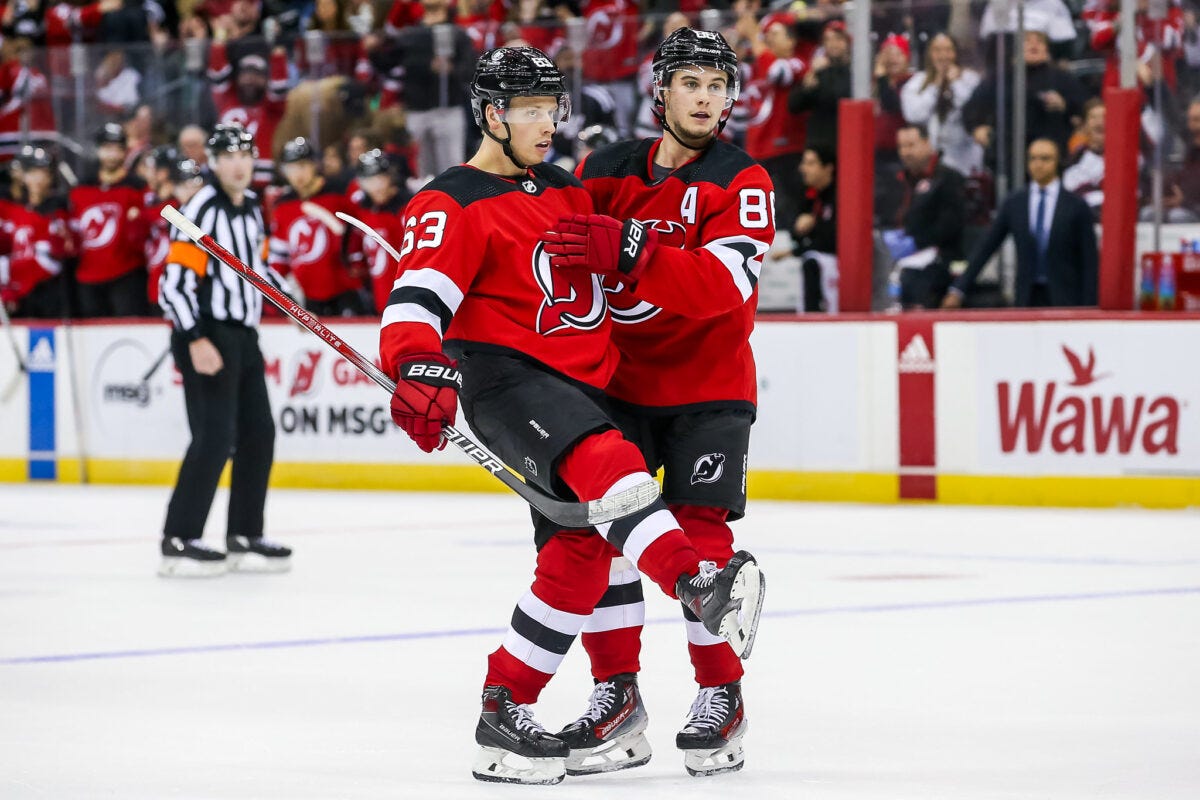 Jack Hughes Jesper Bratt New Jersey Devils