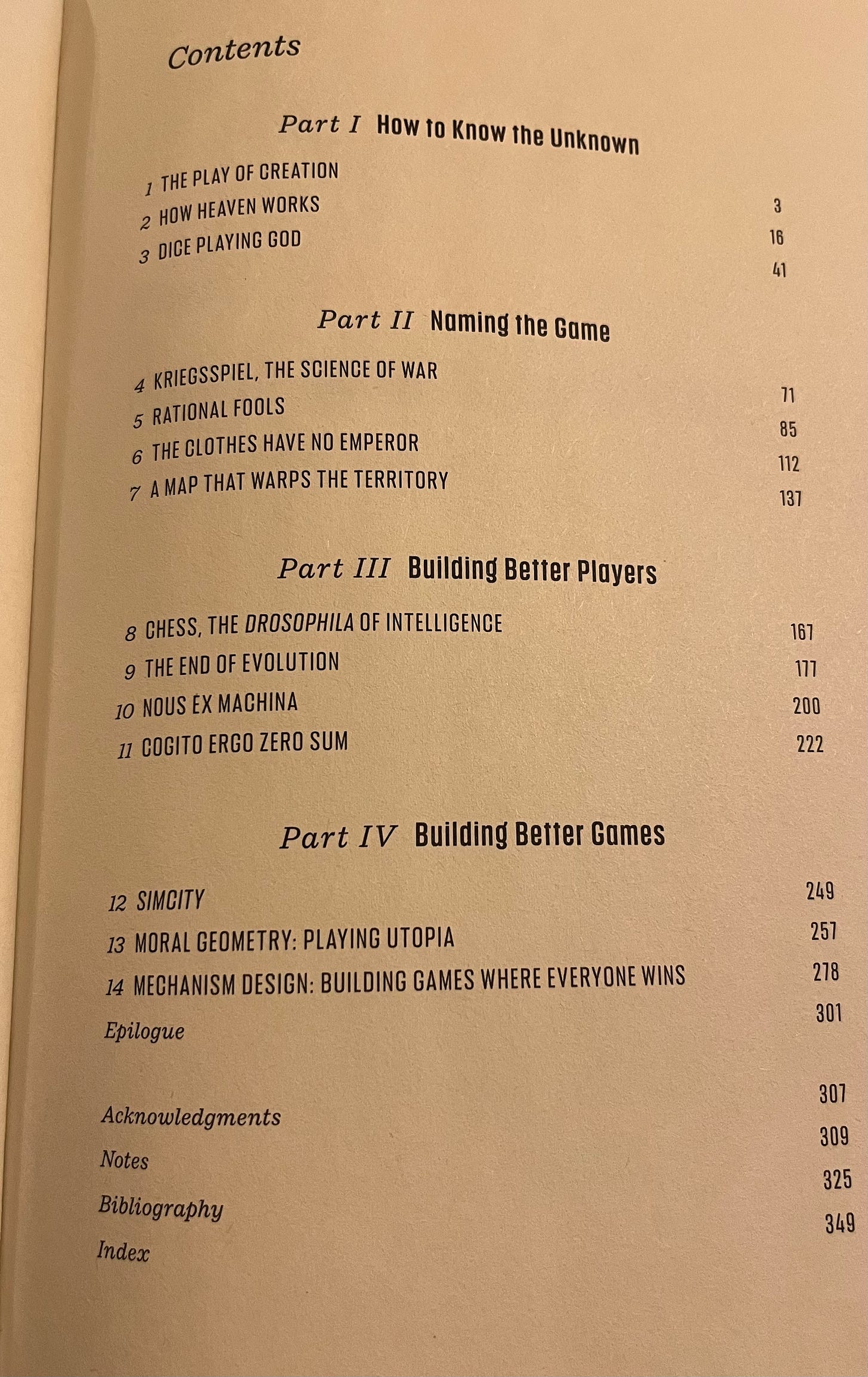 Table of Contents for Playing With Reality, by Kelly Clancy