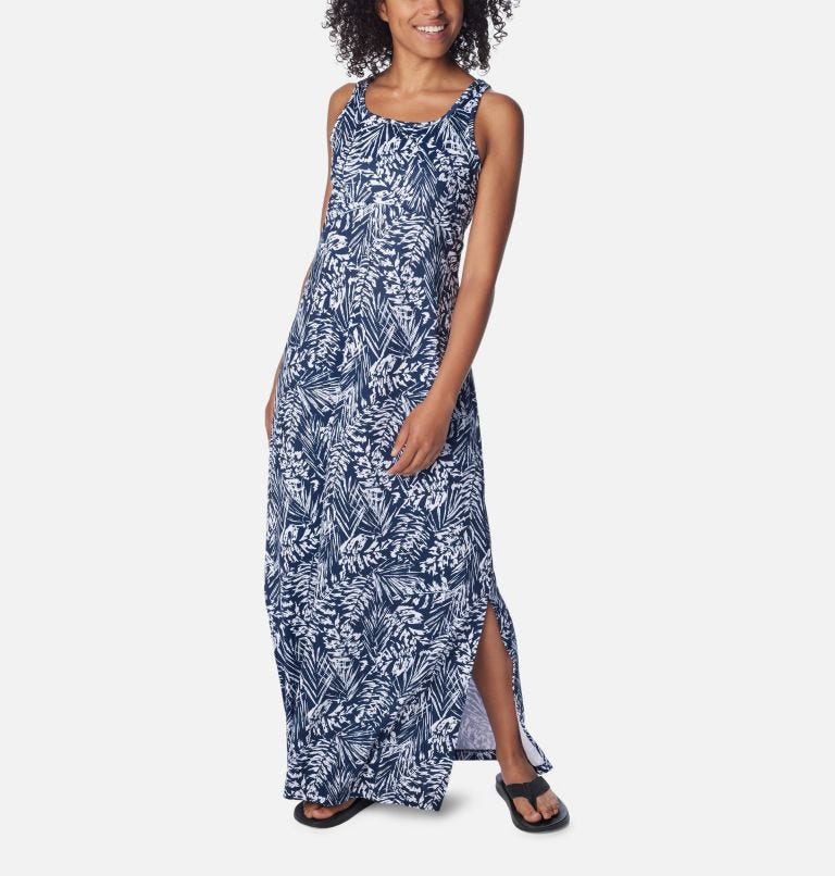 Women's PFG Freezer Maxi Dress, Color: Collegiate Navy Serenoa Tonal, image 1