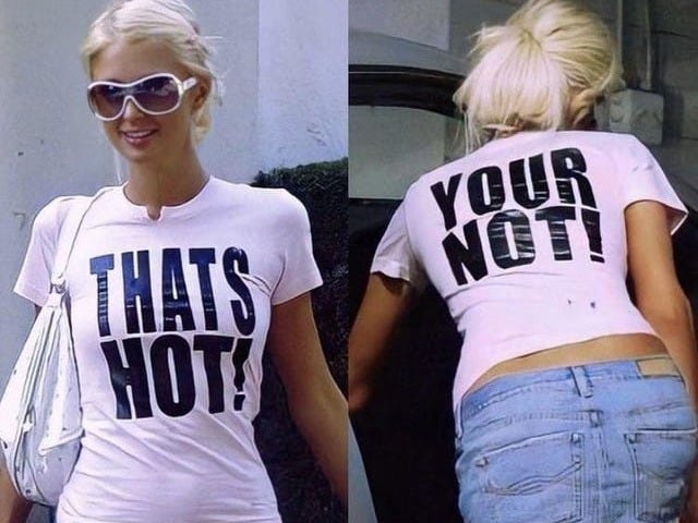 fashion highlight: paris hilton's t-shirts : r/popculturechat