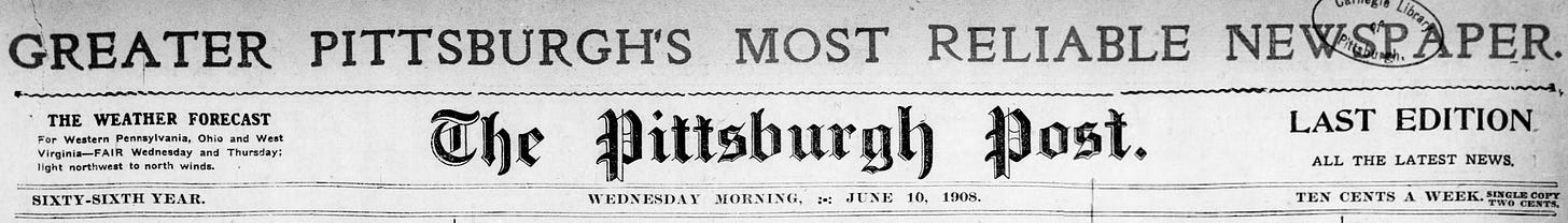 1908 Pittsburgh Post