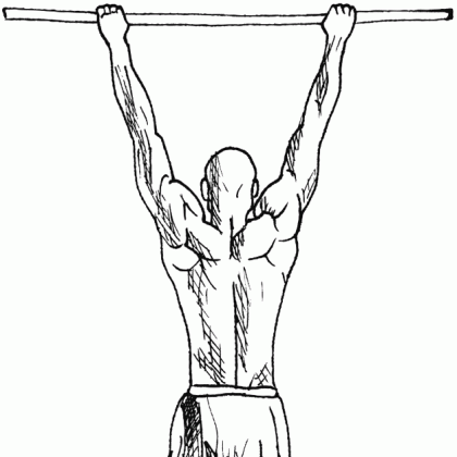 Sketch of Man Hanging from a Bar