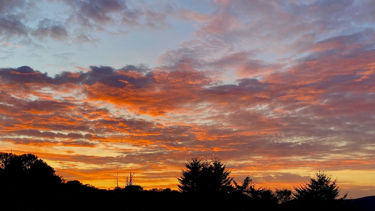 Spectacular orange cloud at sunset