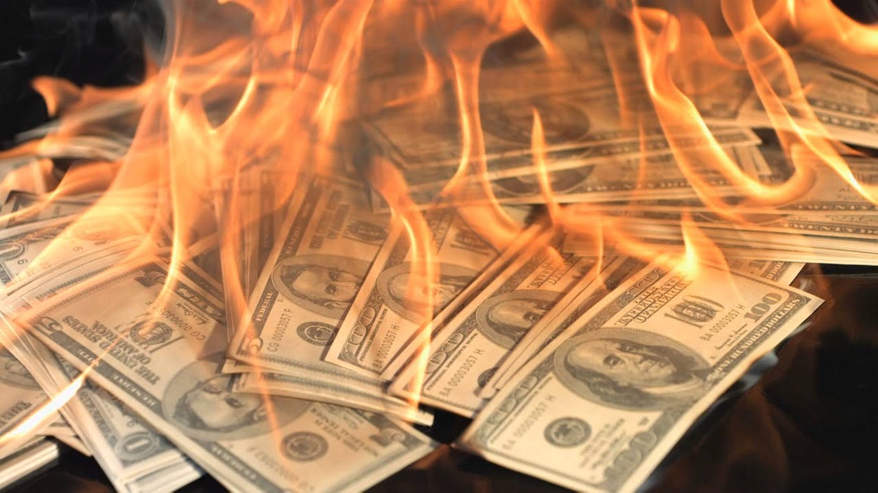 Free Slow Motion Footage: Burning Money - YouTube