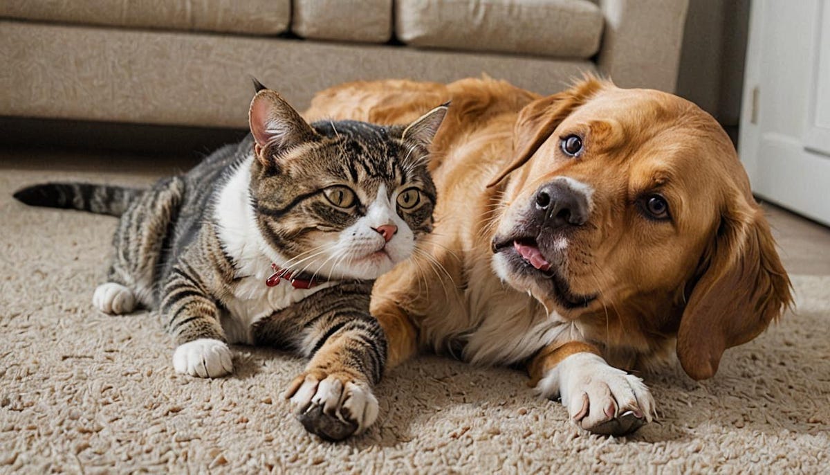 Cat and dog together