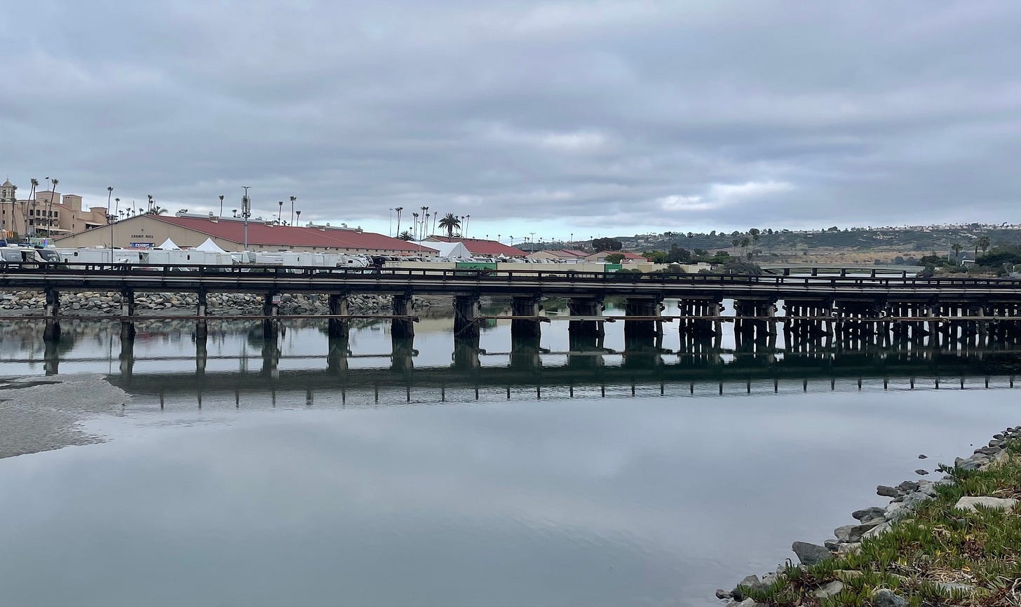 The city of Del Mar is asking SANDAG to delay replacing a wooden trestle until the Board of Directors selects a route to move the railroad tracks off the bluffs. Courtesy photo