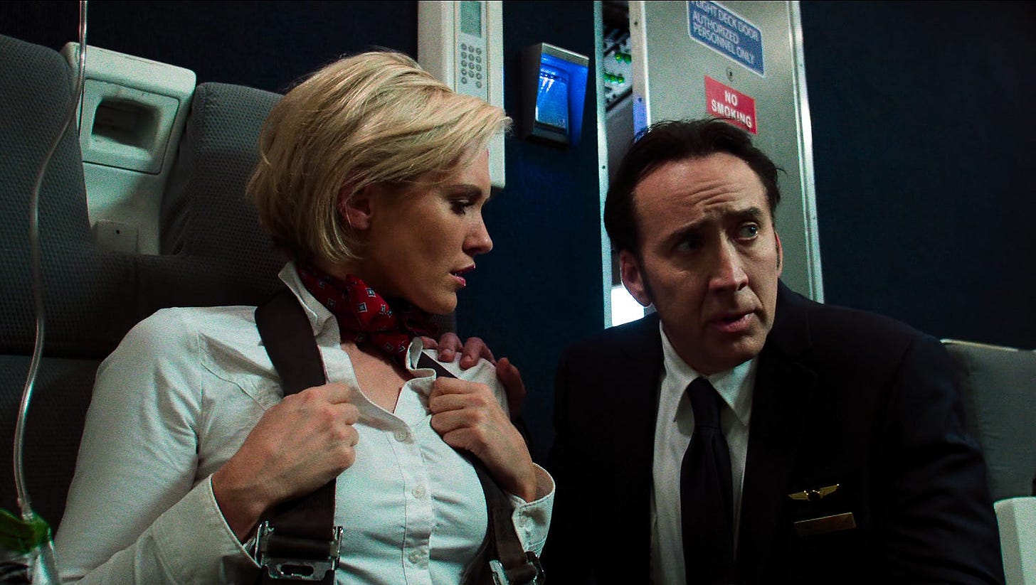 Screen cap from Left Behind (2014) starring Nicolas Cage