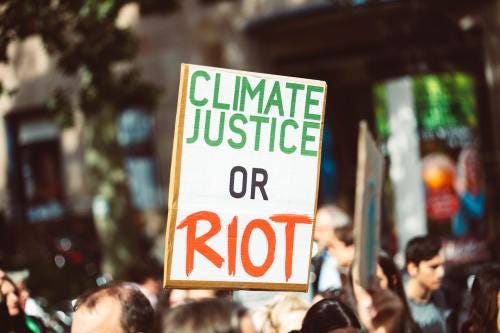 protest climate justice riot