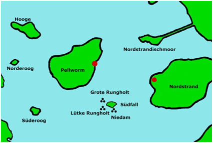 Map showing Rungholt's location today.