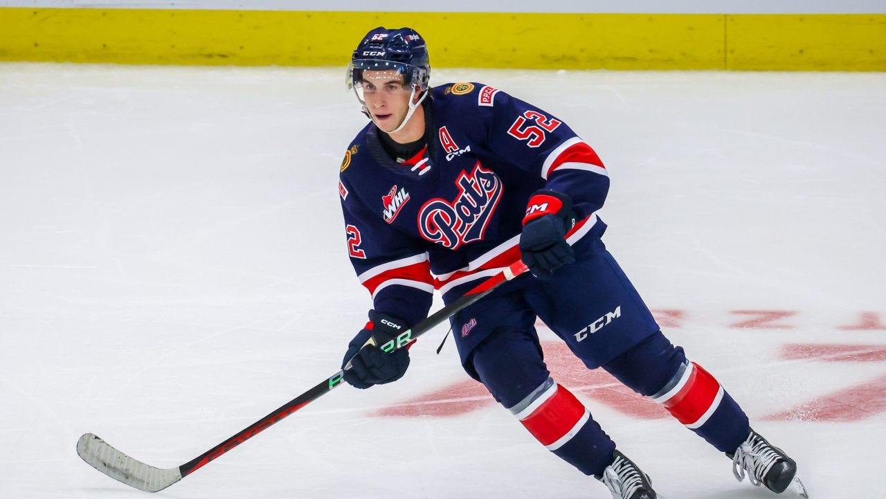 Braxton Whitehead skates for the Regina Pats