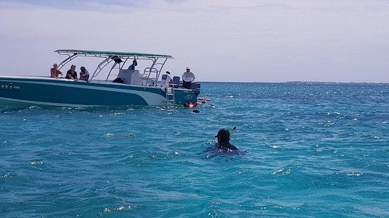 Snorkeling off the boat in Belize