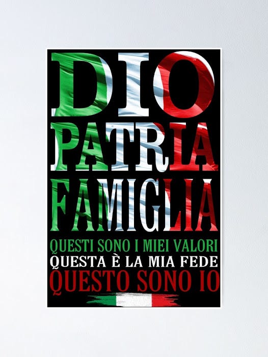 Dio, Patria, Famiglia