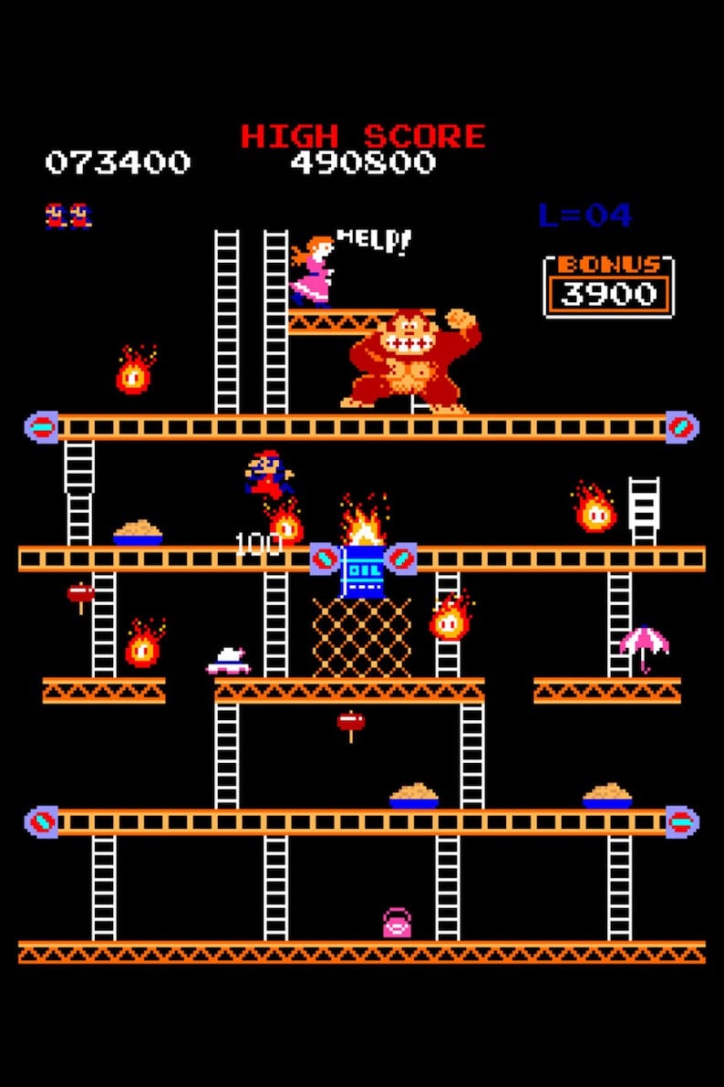 Donkey Kong Rivet Level gloss poster 17 x 24 inches image 1