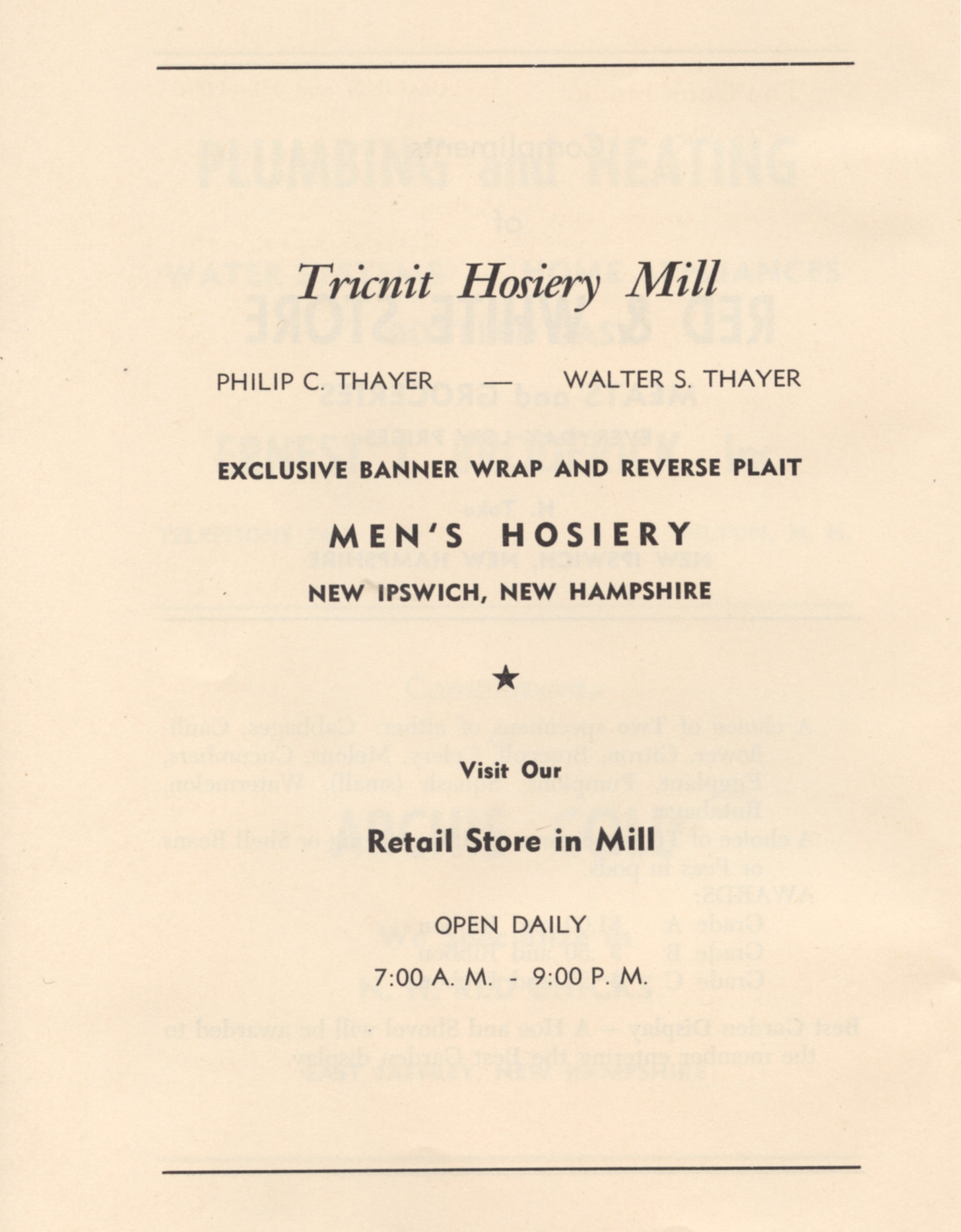 Advertisement for Tricnit
