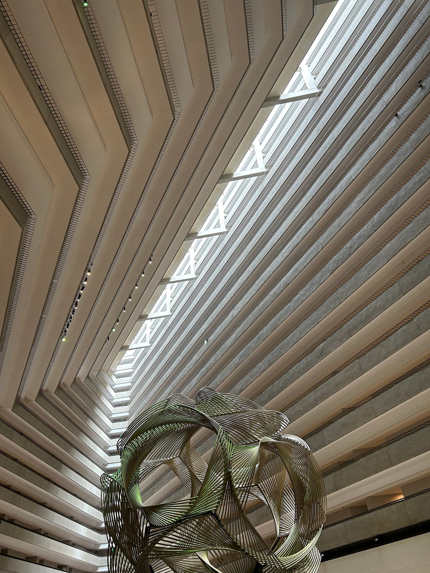 the Hyatt regency's lobby looks like it was designed by MC Escher