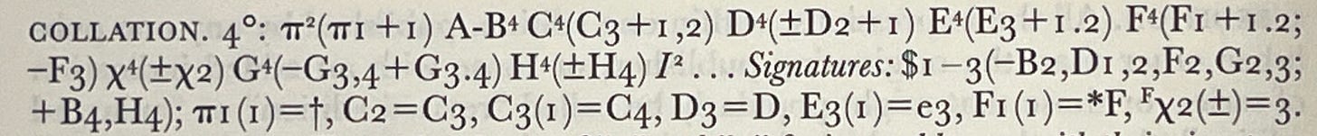 A collational formula for a book