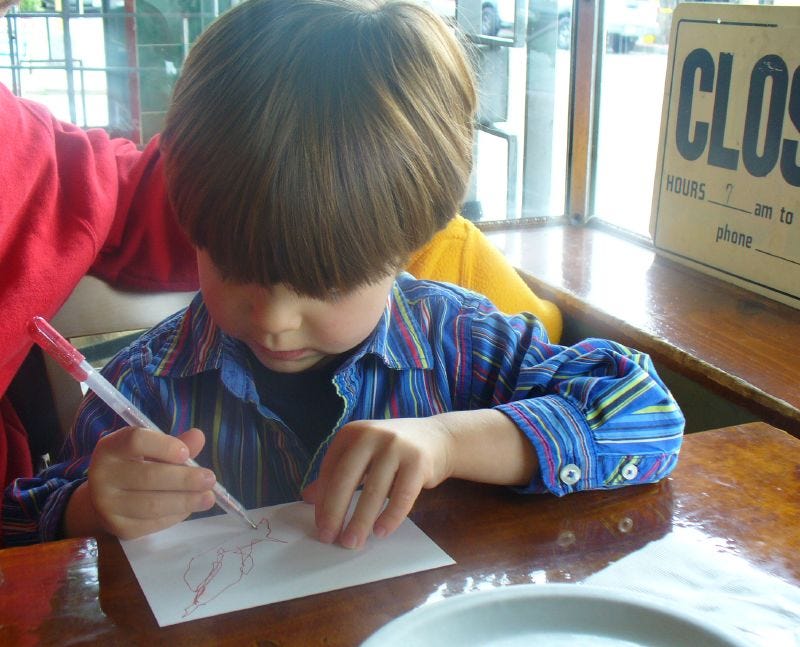 Photo of a child drawing