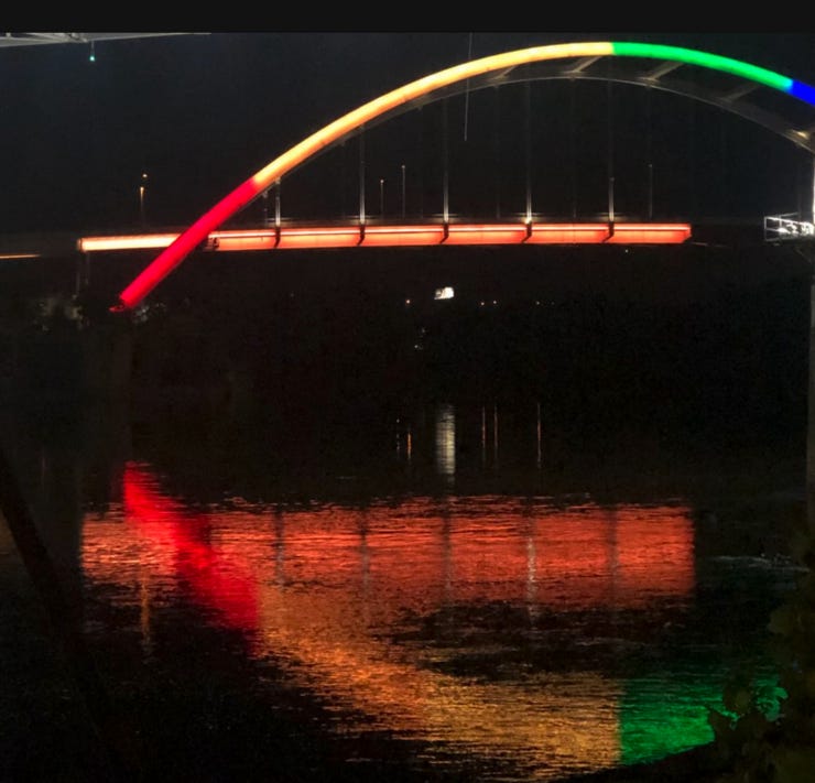 Rainbow bridge from downtown