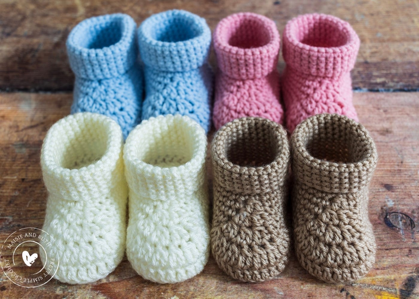 Fast-Crochet-Baby-Booties-assortment-of-colours.jpg (1400×1000)