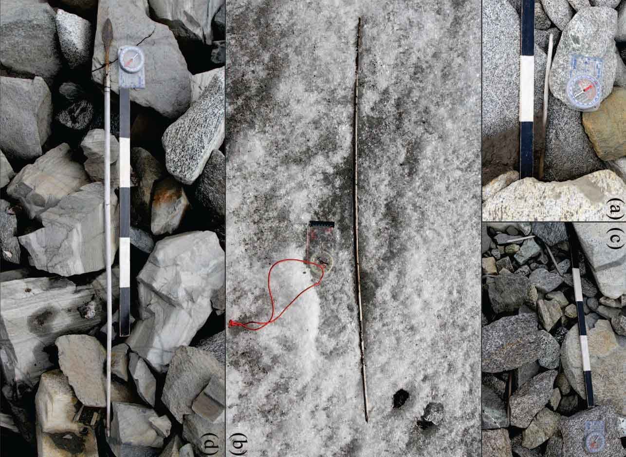 Four panels showing arrows with scales. 