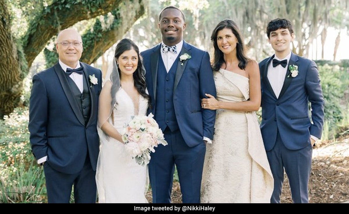 Nikki Haley Roasted For Wearing Off-White Dress To Daughter's Wedding