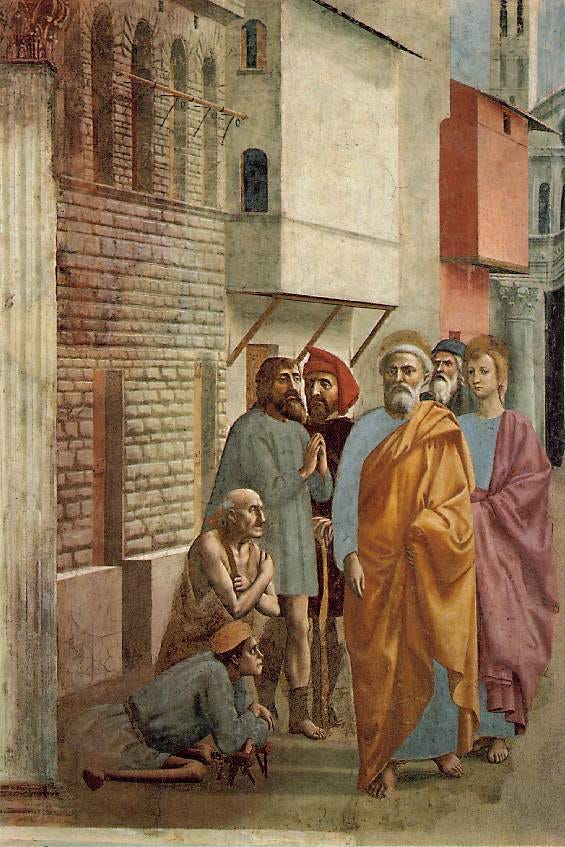 St Peter Healing the Sick with his Shadow by MASACCIO