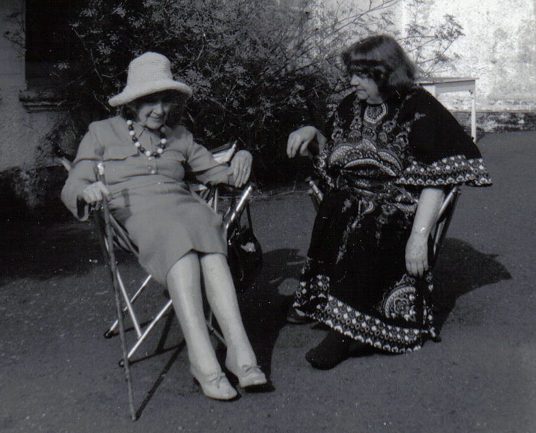 File:Jean Rhys (left, in hat) with Mollie Stoner, Velthams, 1970s B  (cropped).jpg - Wikimedia Commons