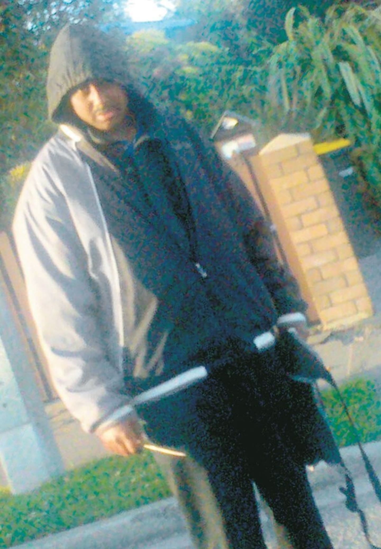 A member of the public photographed Zakariye Hussein during his frightening knife rampage across Christchurch in 2012. 
