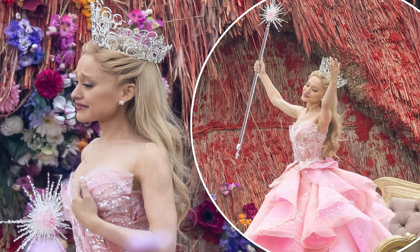 Ariana Grande transforms into Glinda The Good Witch while filming Wicked  movie | Daily Mail Online