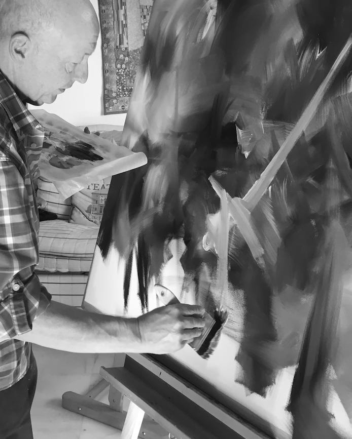 Picture of David Bell making a painting