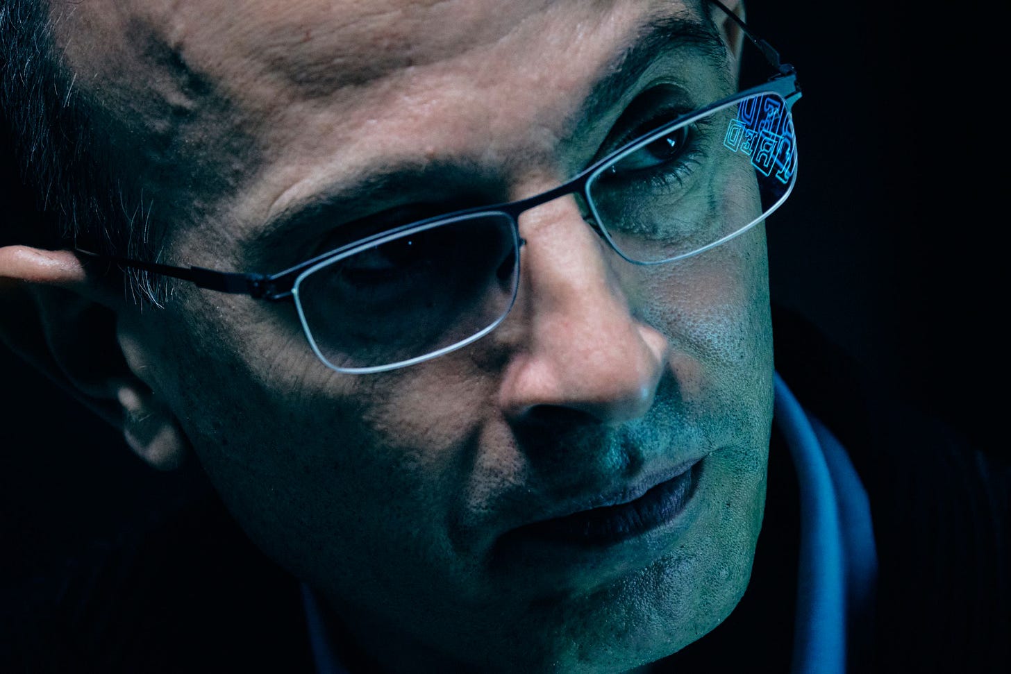 Image may contain Yuval Noah Harari Accessories Glasses Face Head Person Photography Portrait Adult and Sad