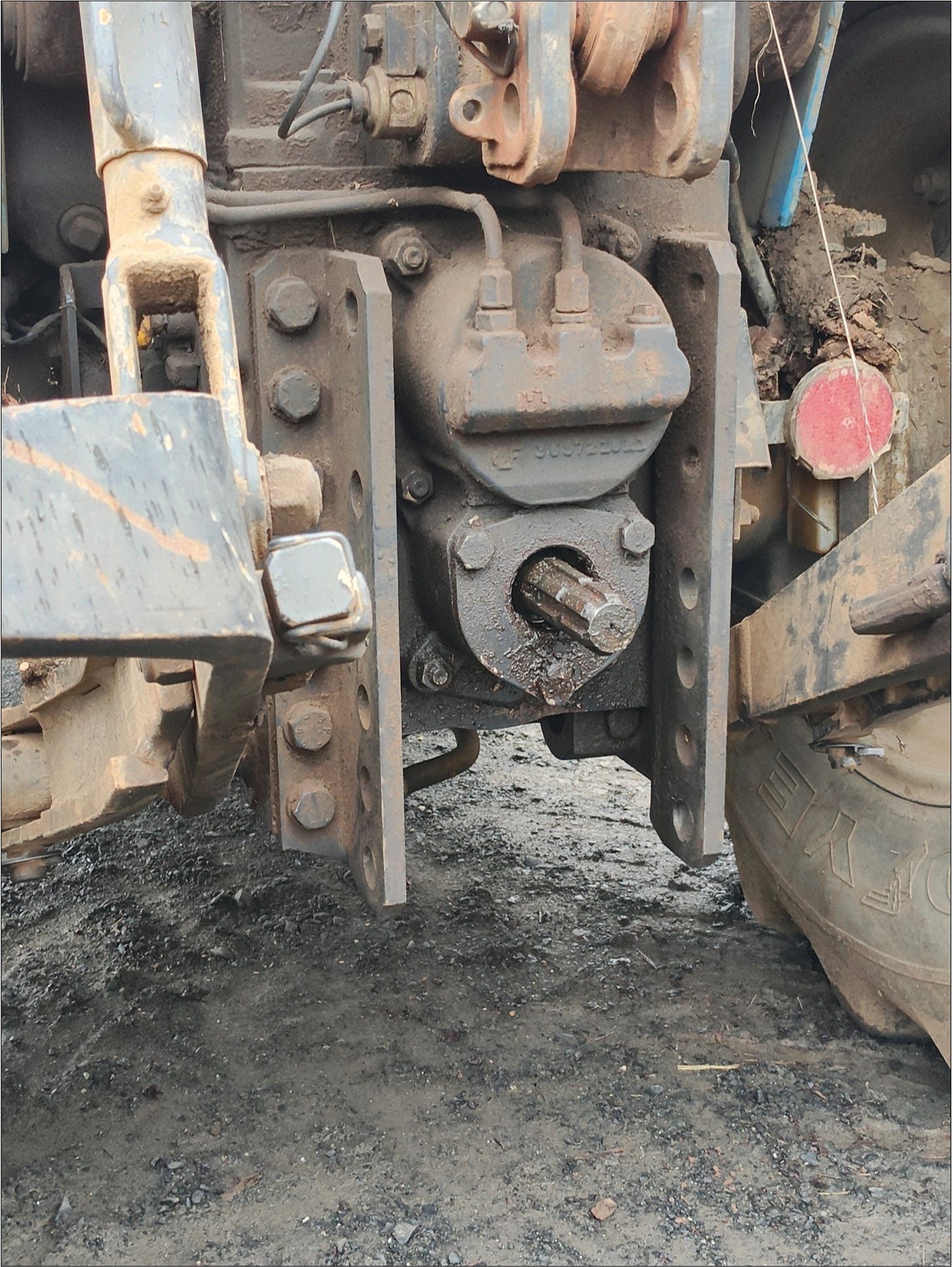 The business end of the Landini ready for the drawbar.