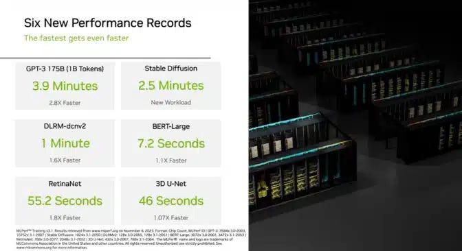 NVIDIA broke a few records in MLPerf 3.1 benchmarks