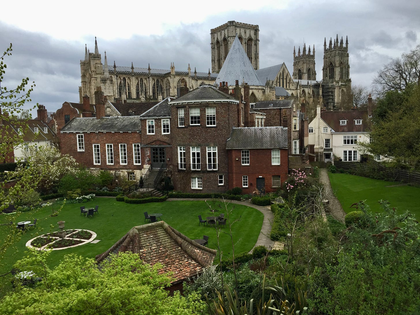 An obstructed view of York Minster, taken from the atop the city walls.