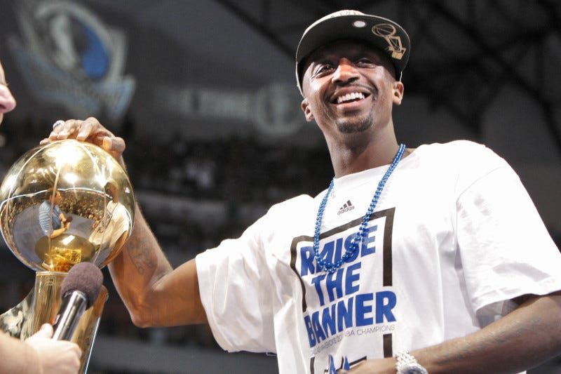 DALLAS, TX - JUNE 16: Guard Jason Terry of the Dallas Mavericks during the Dallas Mavericks Victory celebration on June 16, 2011 in Dallas, Texas. (Photo by Brandon Wade/Getty Images)