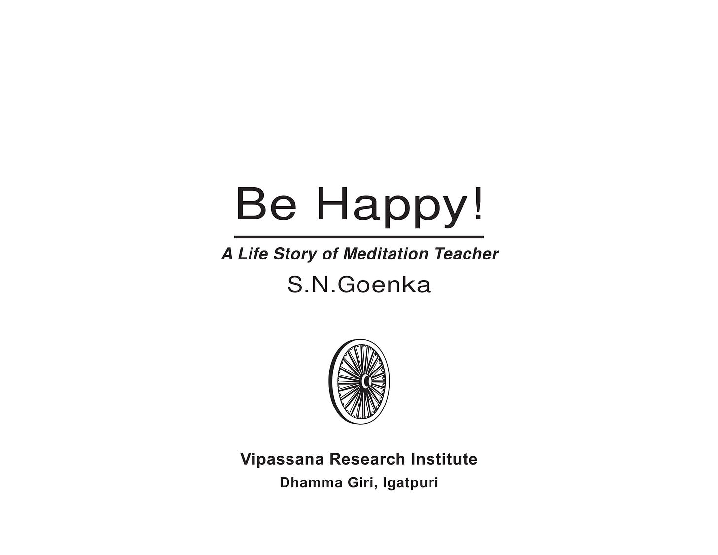 Be Happy! – Vipassana Livres