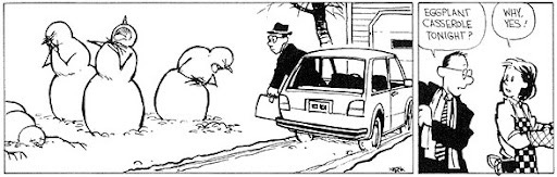 Calvin and Hobbes Snowman Theme Cartoons