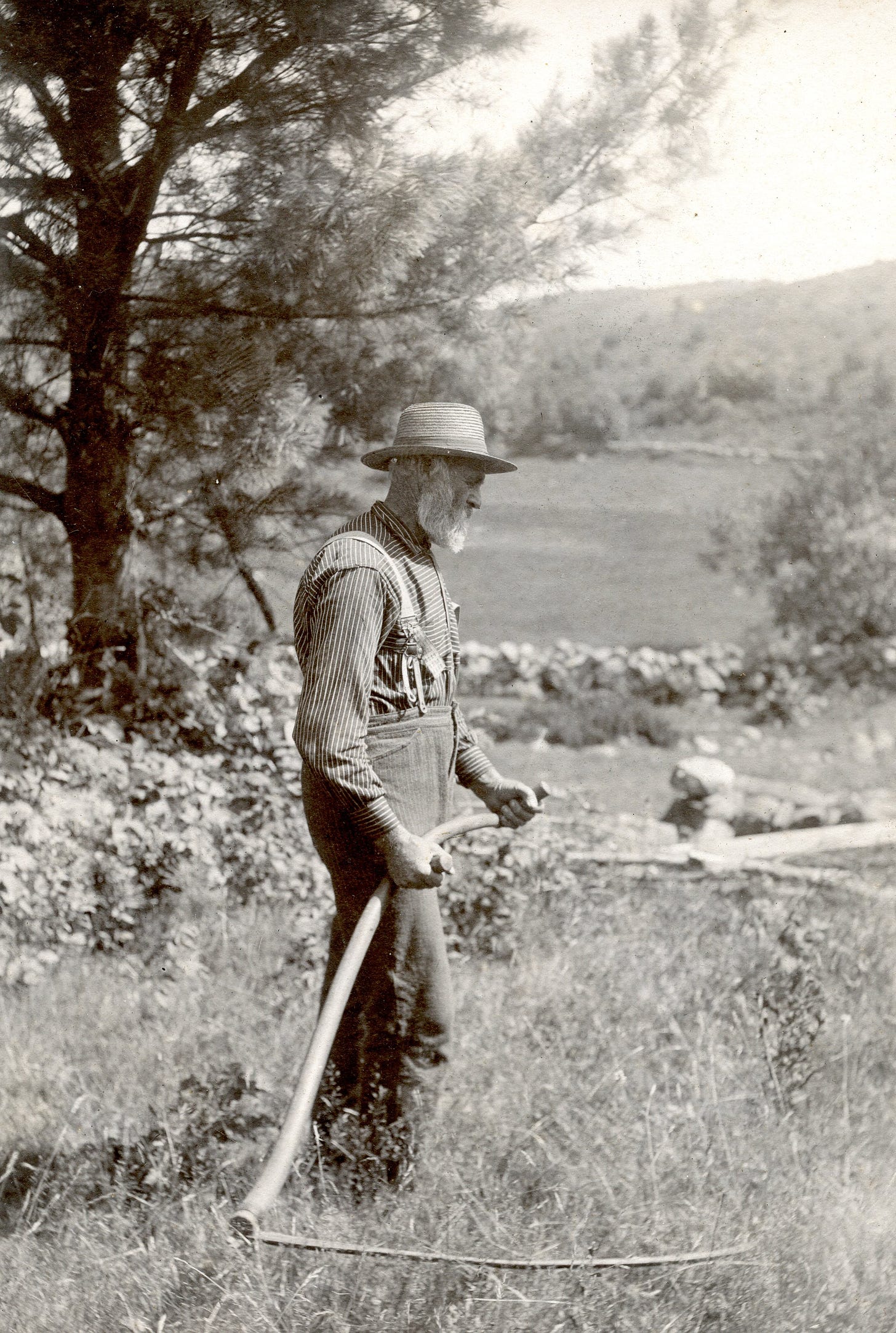 Farmer with scythe