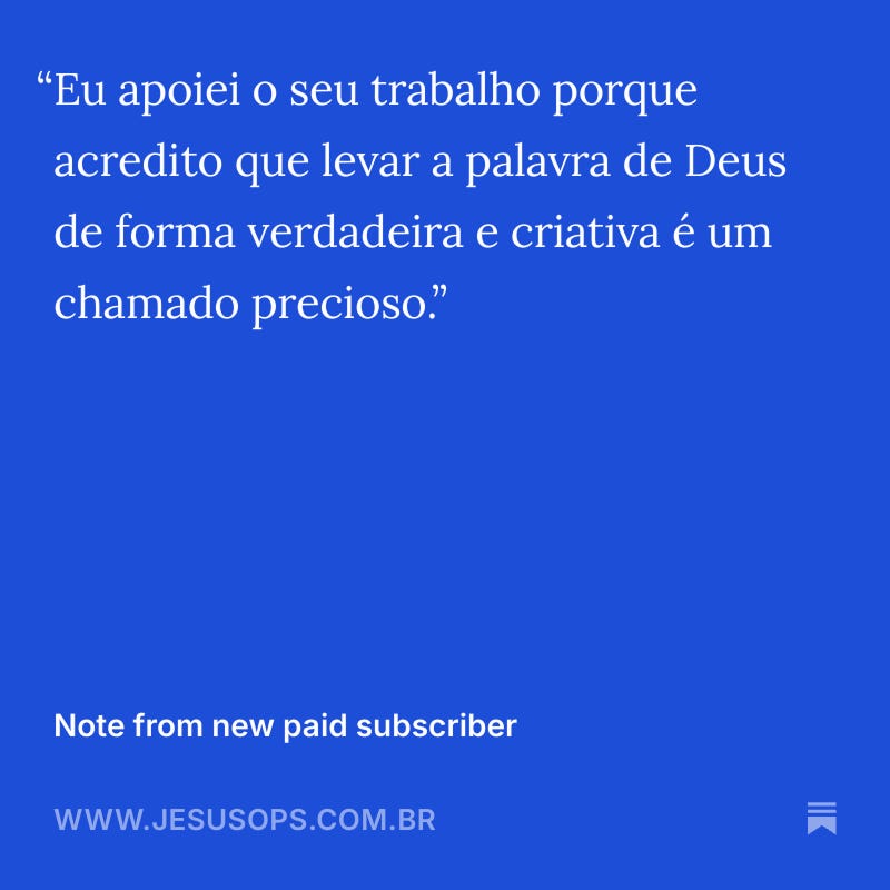 Depoimento de apoiador do JesusOps
