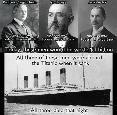 The Titanic sank on April 14 1912, saving all the rich people except 3 ...