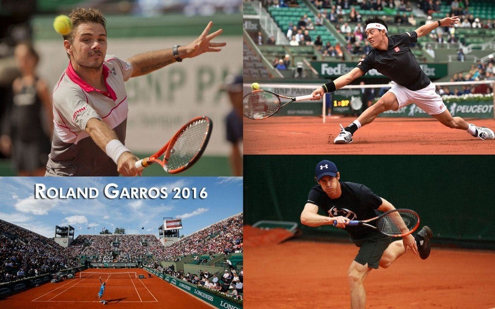 stan wawrinka kei nishikori and andy murray advance french open 2016 images