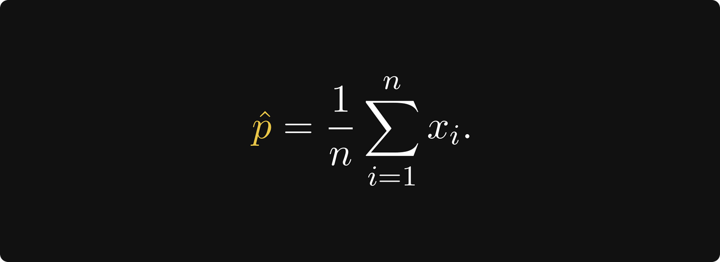 The maximum likelihood estimate for Bernoulli samples