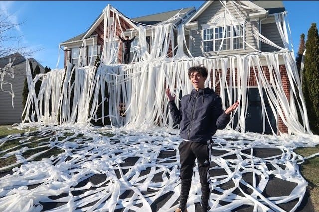 TOILET PAPER PRANK ON HOUSE!