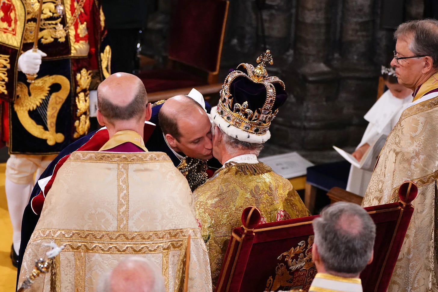prince william kisses king charles on cheek at coronation