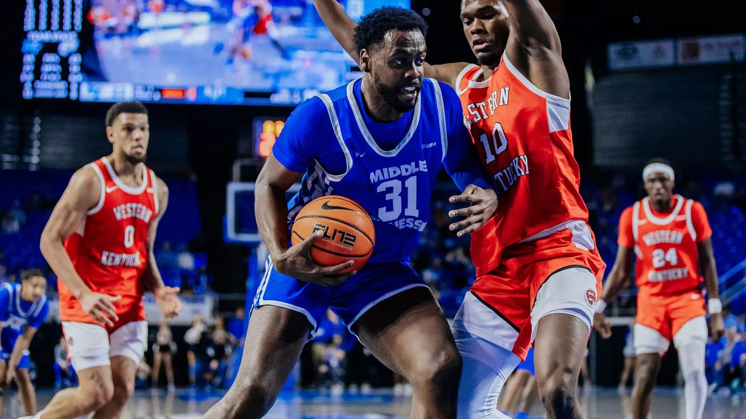 Blue Raiders hang on to defeat rival WKU 74-72 - Middle Tennessee State  University Athletics