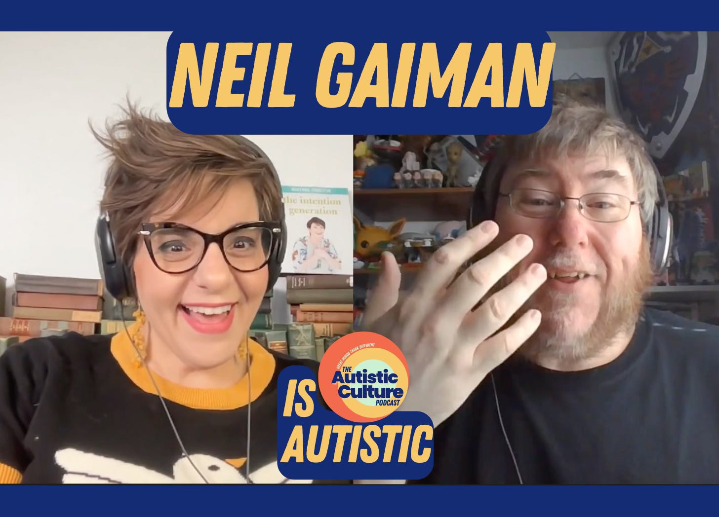 Two autistic podcast hosts, Matt Lowry LPP and Dr Angela Lauria, discuss: Neil Gaiman is Autistic