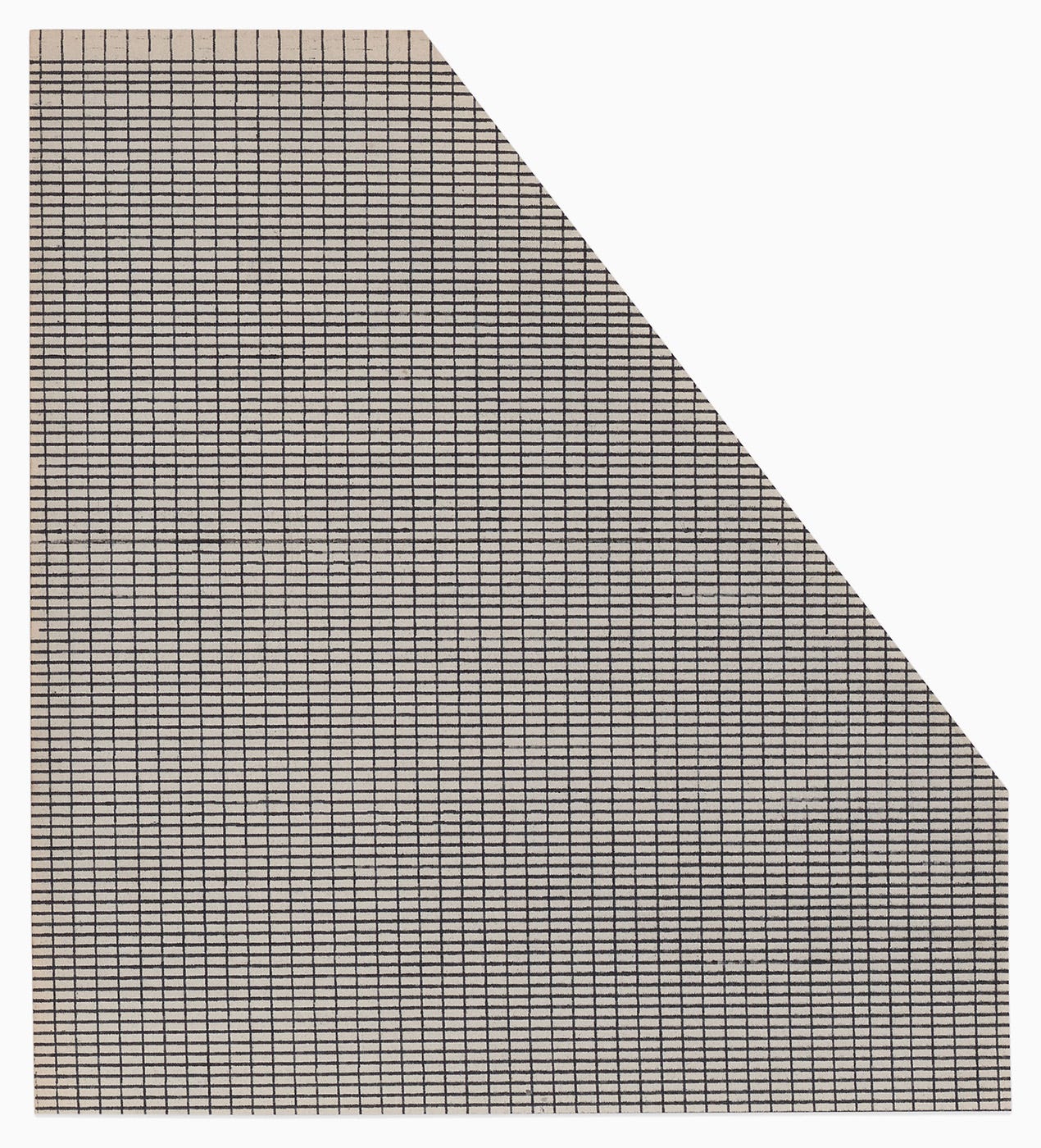 Victoria Burge, Graphs & Grids, (detail), (typewritten ink on paper in 11 parts, accompanied by an enclosure of binder’s board with foil stamp in two parts and a paper folder; installation dimensions are variable), 2023 [Krakow Witkin Gallery, Boston, MA. © Victoria Burge]