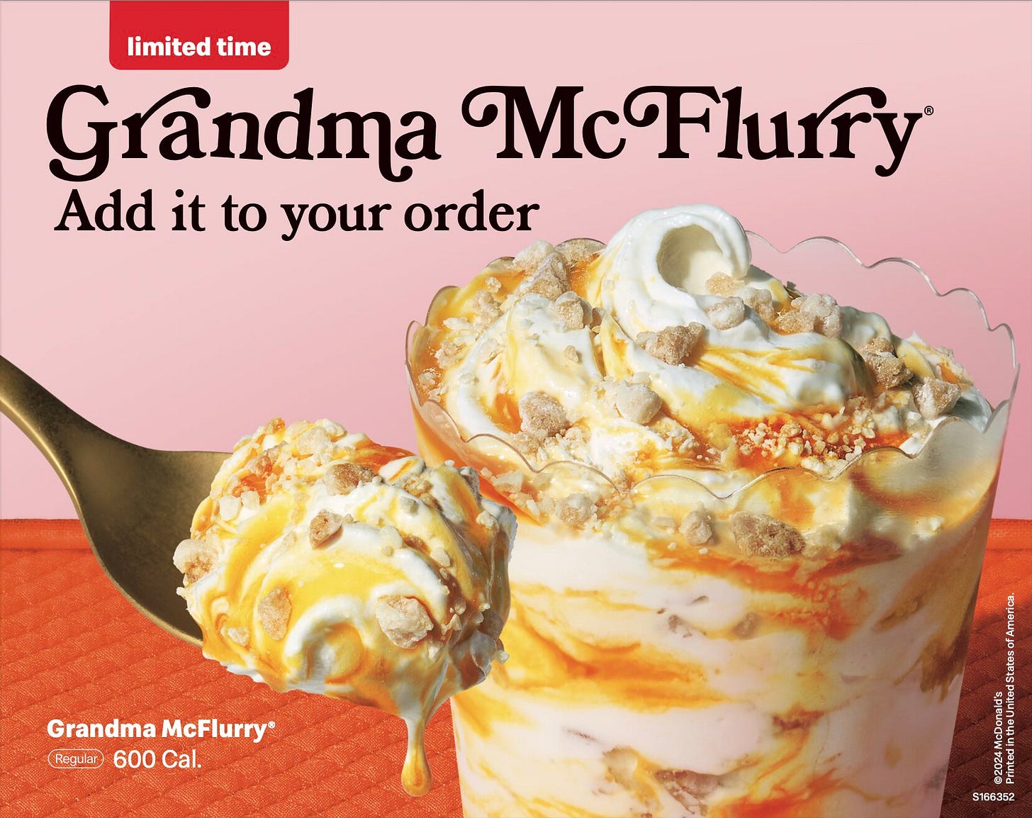 Promotional ad for Grandma McFlurry