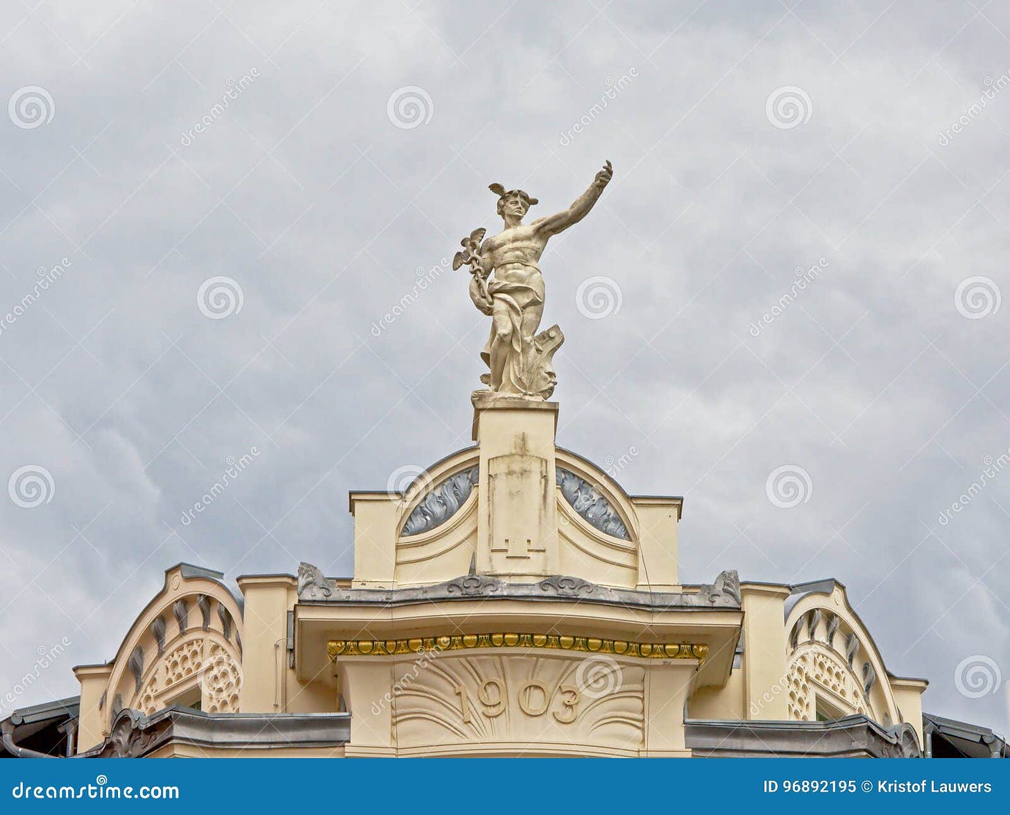 Statue of the Greek God Hermes on Top of a Renaissance Revival Building in  Ljubljana, Slovenia Stock Image - Image of mercury, historical: 96892195