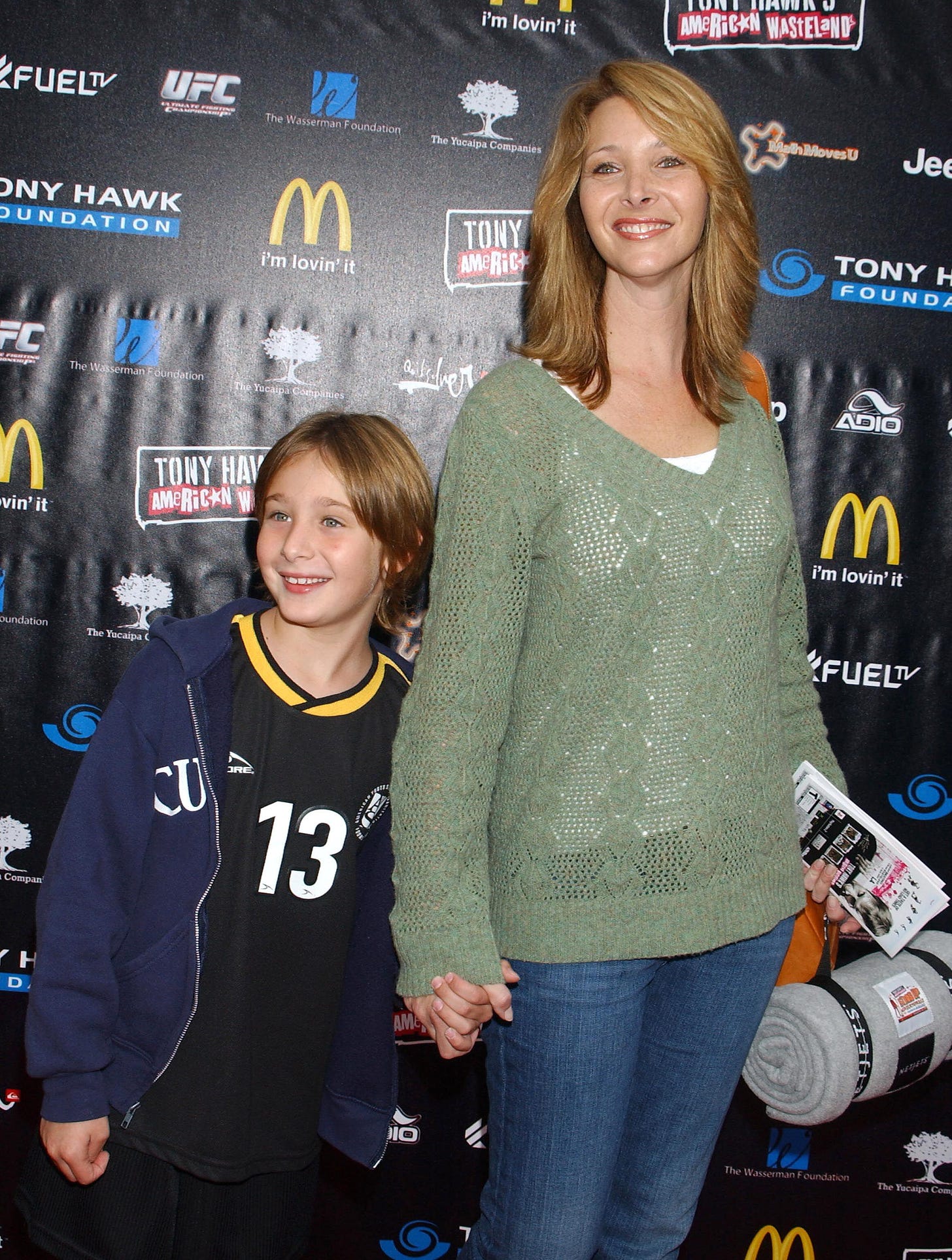 Lisa Kudrow & son Julian attend the 2nd annual Stand Up For Skateparks, benefiting the Tony Hawk Foundation, in Beverly Hills. Picture: UK Press